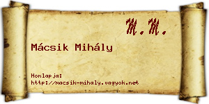 Mácsik Mihály névjegykártya